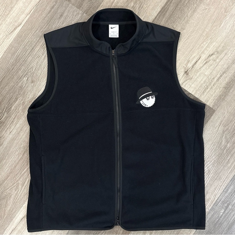 Malbon Golf + Nike Therma-Fit Victory Vest Black Golf Wear XL Front/Back Logo